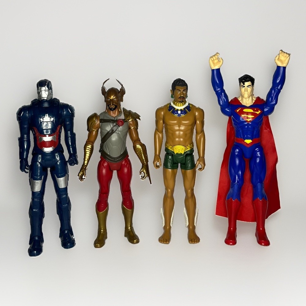 SET 4 TM & DC COMICS Justice League 11" 12" Articulated Action Poseable Figures
